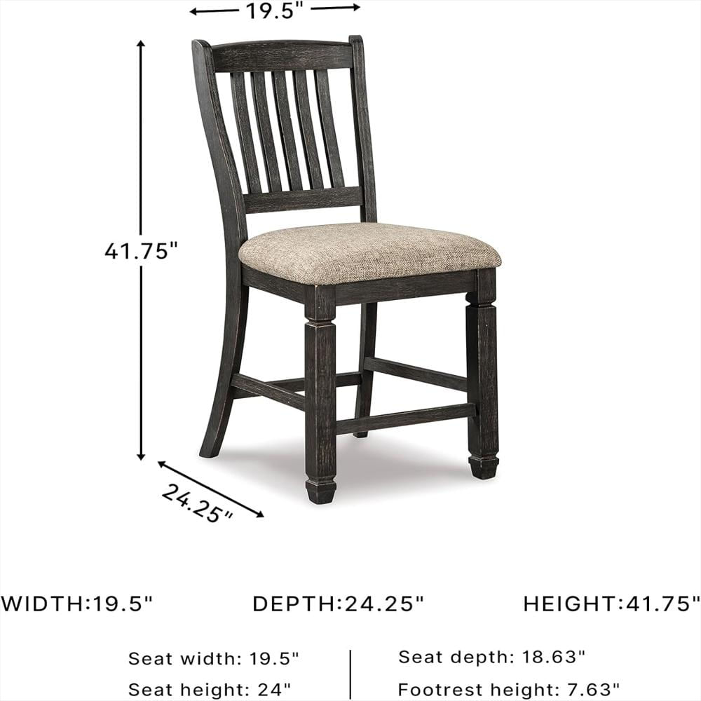 Taburete De Bar Signature Design By Ashley Tapizado Negro Texturizado Juego De 2 61.93 Cm img #3
