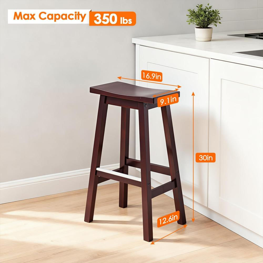 Taburete De Bar Paylesshere Madera Maciza 76 Cm Estilo Industrial Reforzado img #3