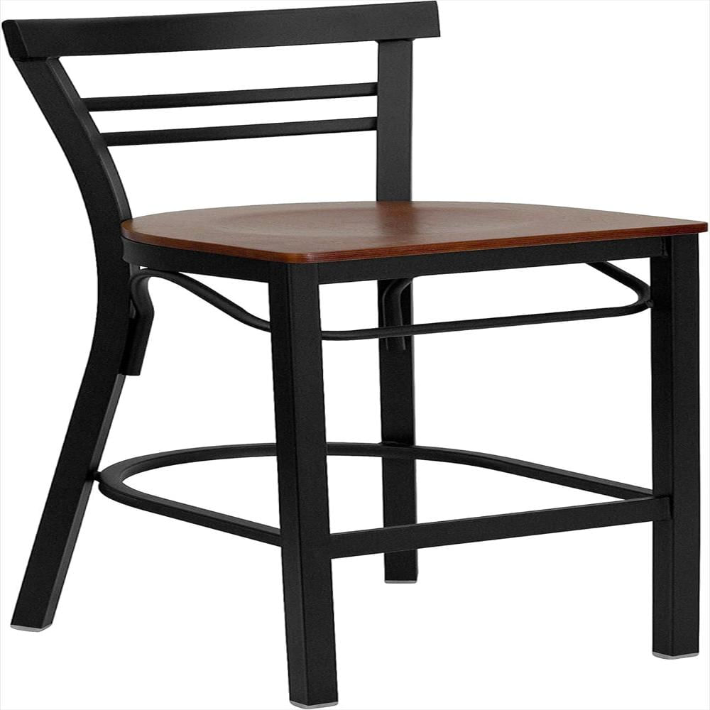 Taburete De Bar Flash Furniture Metal Negro Asiento Vinilo Respaldo Escalera img #5