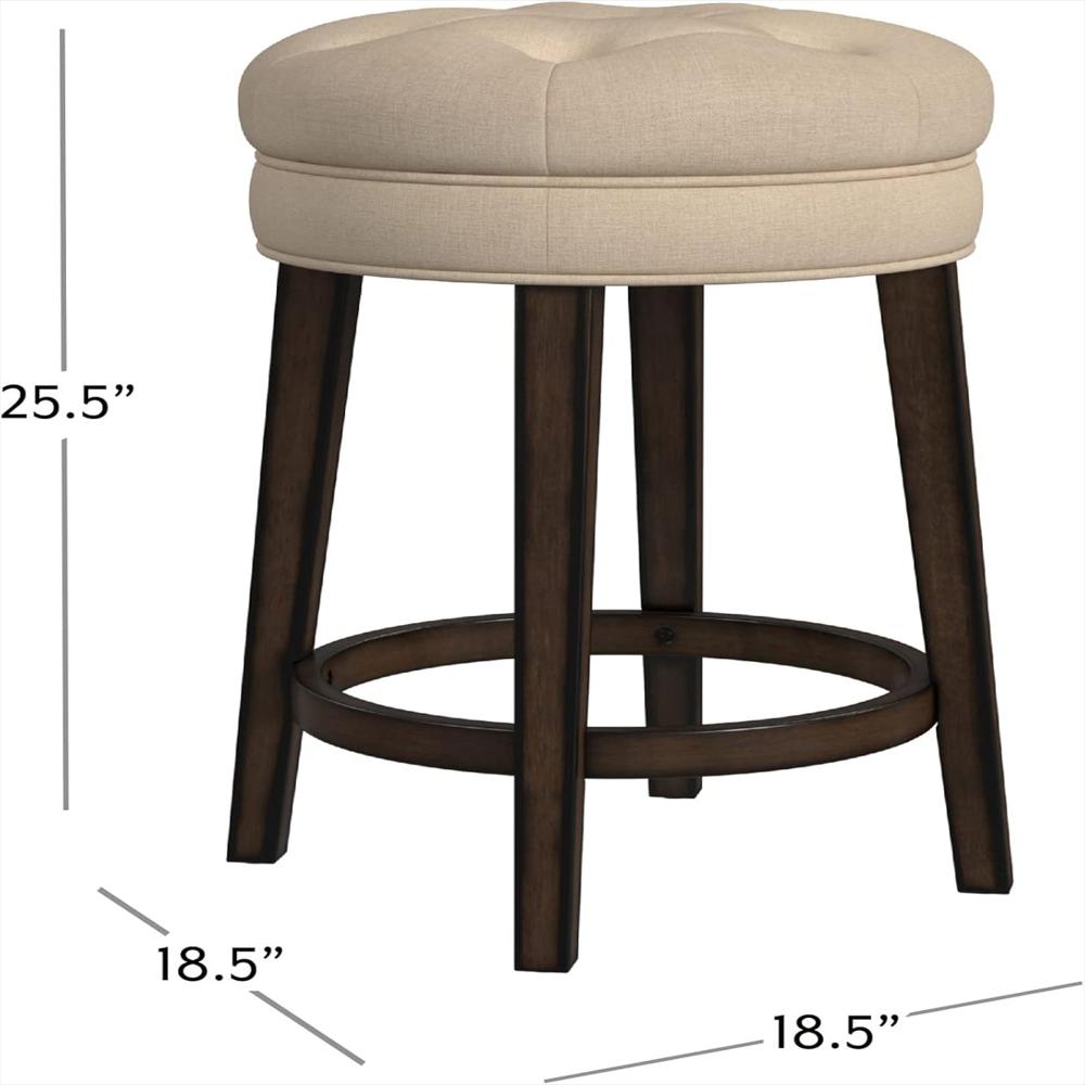Taburete Hillsdale Furniture Giratorio Gris Carbón Tapizado En Lino Piedra img #3
