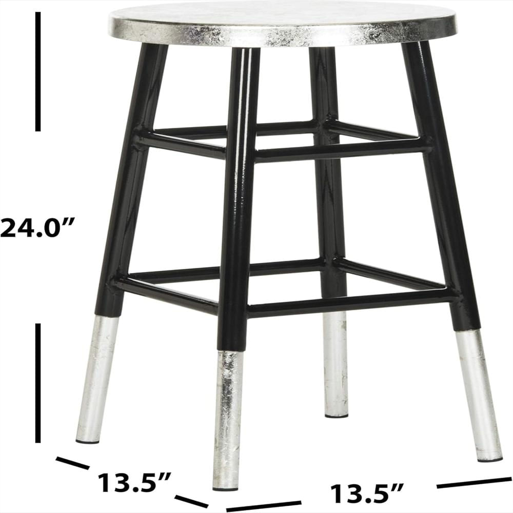 Taburete De Mostrador Safavieh Negro Plateado Hierro Diseño Contemporáneo img #3