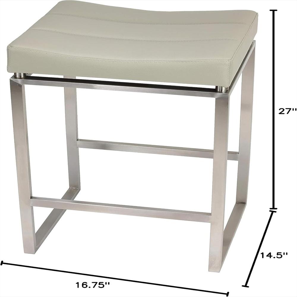 Taburete Cortesi Home Acero Inoxidable Cepillado Gris Claro Diseño Minimalista img #3