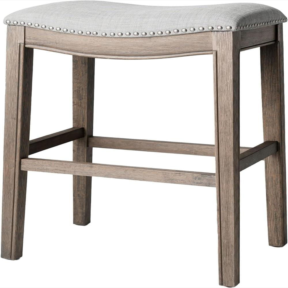Taburete De Bar Maven Lane Madera Maciza Gris Asiento 79 Cm Sin Respaldo img #1