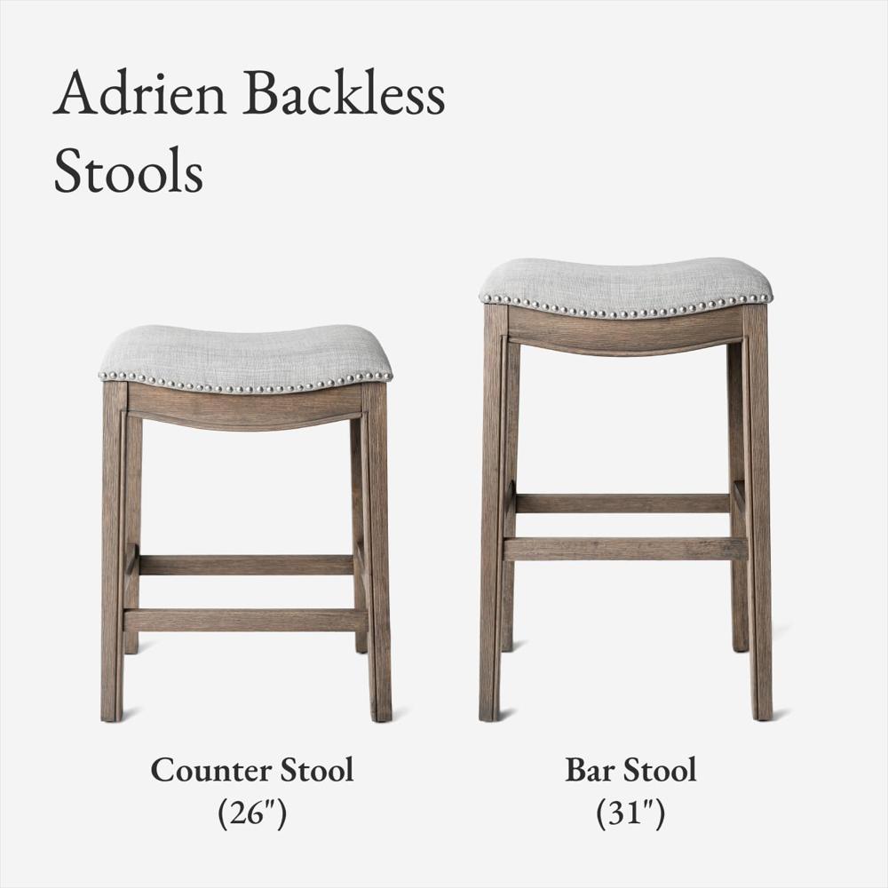 Taburete De Bar Maven Lane Madera Maciza Gris Asiento 79 Cm Sin Respaldo img #5