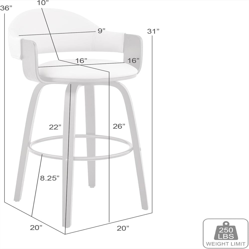 Taburete De Bar Armen Living Piel Sintética Crema Altura Del Asiento 66 Cm Giratorio img #3
