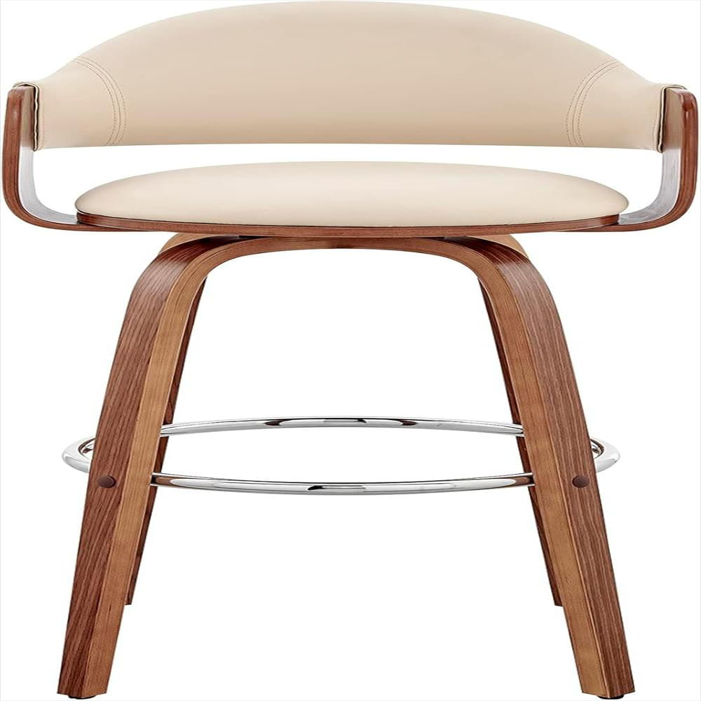 Taburete De Bar Armen Living Piel Sintética Crema Altura Del Asiento 66 Cm Giratorio img #4