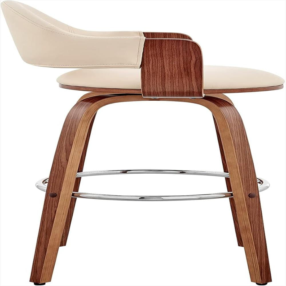 Taburete De Bar Armen Living Piel Sintética Crema Altura Del Asiento 66 Cm Giratorio img #5