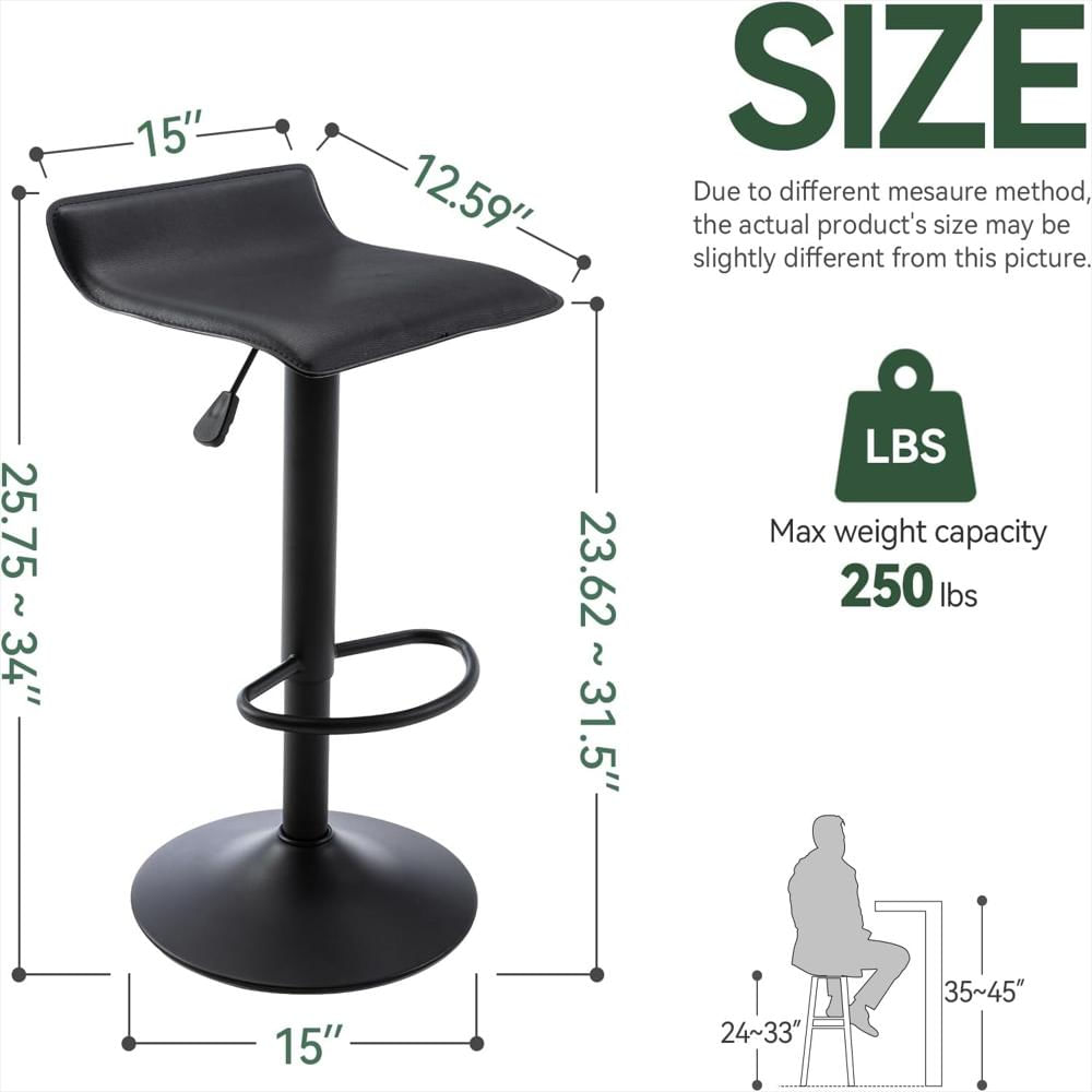 Taburete De Bar Vogue Furniture Direct Ajustable Giratorio Cuero Sintético Base Cromada img #3