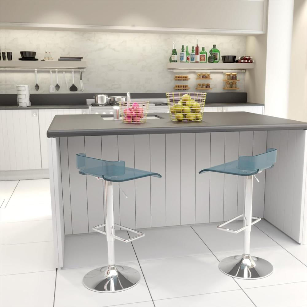 Taburete De Bar Acme Giratorio Ajustable Gris Abs Metal Cromado img #4