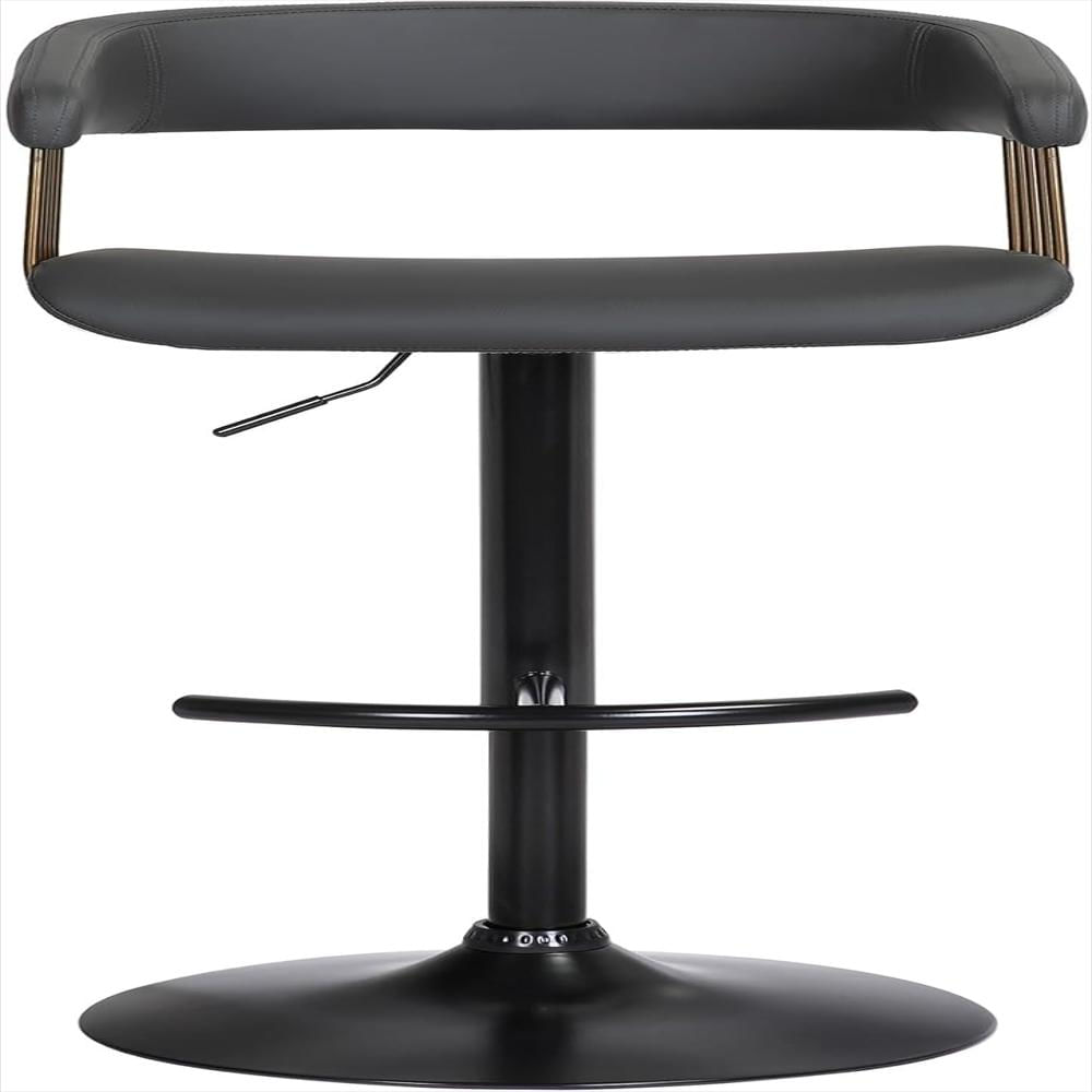 Taburete De Bar Armen Living Piel Sintética Negra Giratorio Altura Ajustable Metal Negro img #4