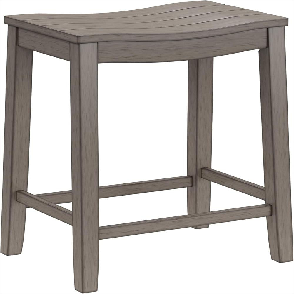 Taburete Hillsdale Madera Sin Respaldo Estilo Silla De Montar Acabado Gris 61 Cm img #1