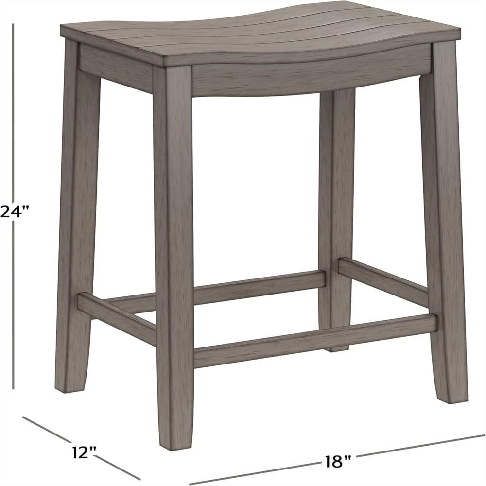 Taburete Hillsdale Madera Sin Respaldo Estilo Silla De Montar Acabado Gris 61 Cm img #3