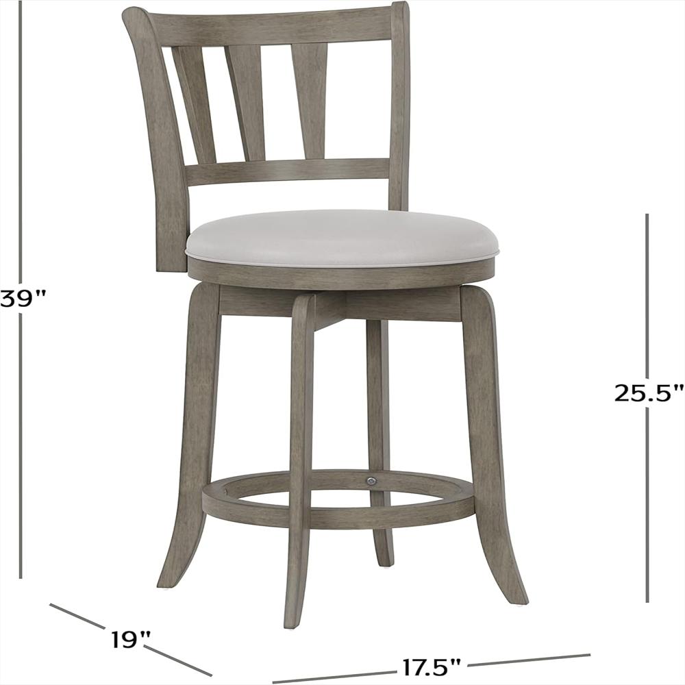Taburete Hillsdale Furniture Madera Gris Envejecido Altura De Mostrador 66 Cm Giratorio img #3