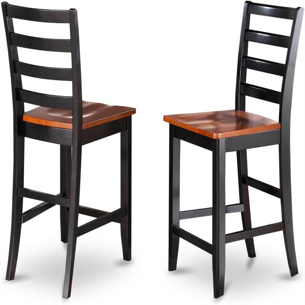 Juego Sillas Bar East West Furniture Madera Cereza 2 Piezas Color Negro img #1