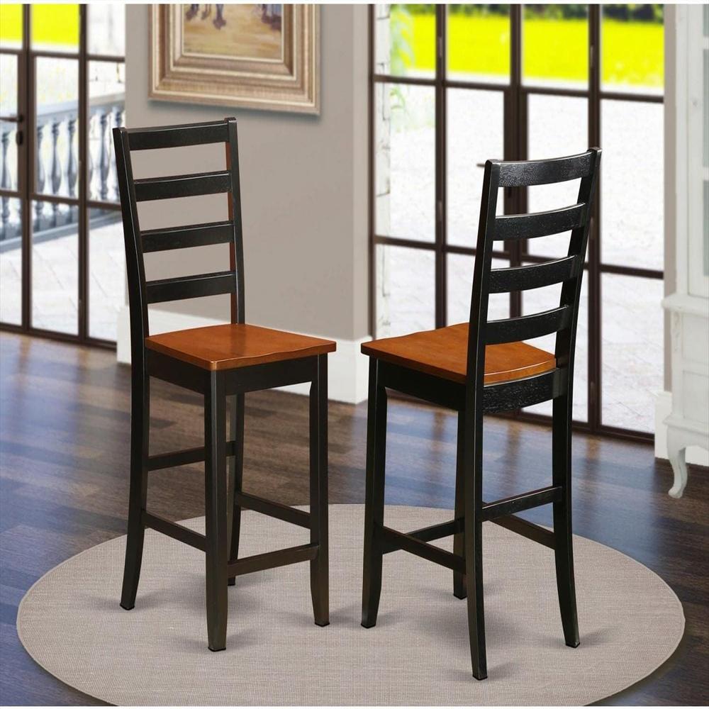 Juego Sillas Bar East West Furniture Madera Cereza 2 Piezas Color Negro img #2