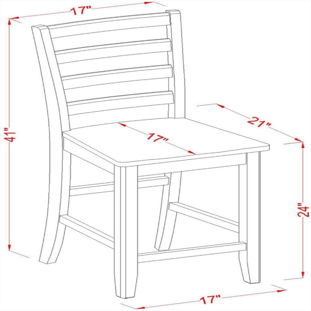 Juego Sillas Bar East West Furniture Madera Cereza 2 Piezas Color Negro img #3