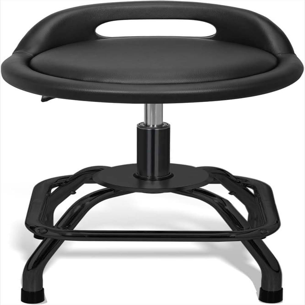 Taburete Type S Giratorio Ajustable 22 A 28 Pulgadas Con Respaldo Y Reposapiés Ergonómico Acero Resistente img #1