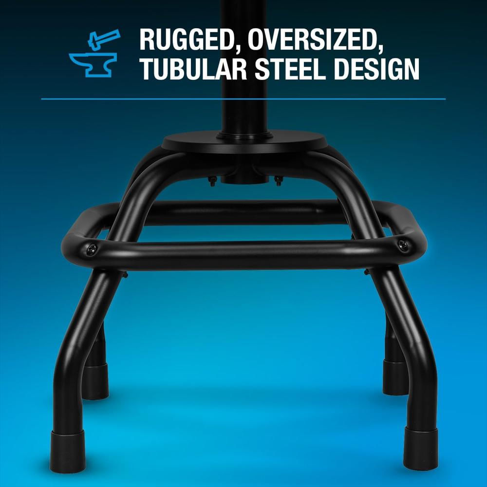 Taburete Type S Giratorio Ajustable 22 A 28 Pulgadas Con Respaldo Y Reposapiés Ergonómico Acero Resistente img #5