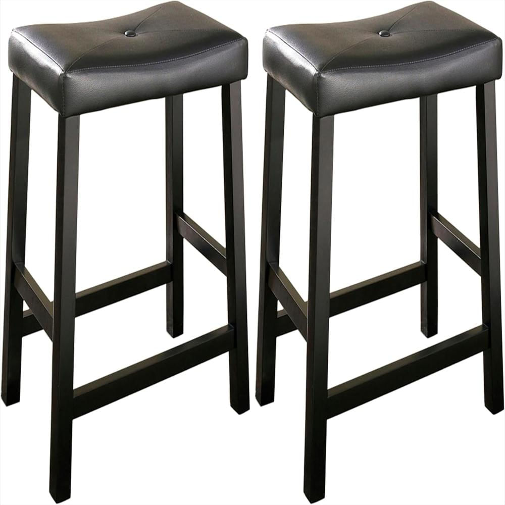 Taburete De Bar Crosley Furniture Tapizado Cuero Vegano Negro Altura 60 Cm img #1
