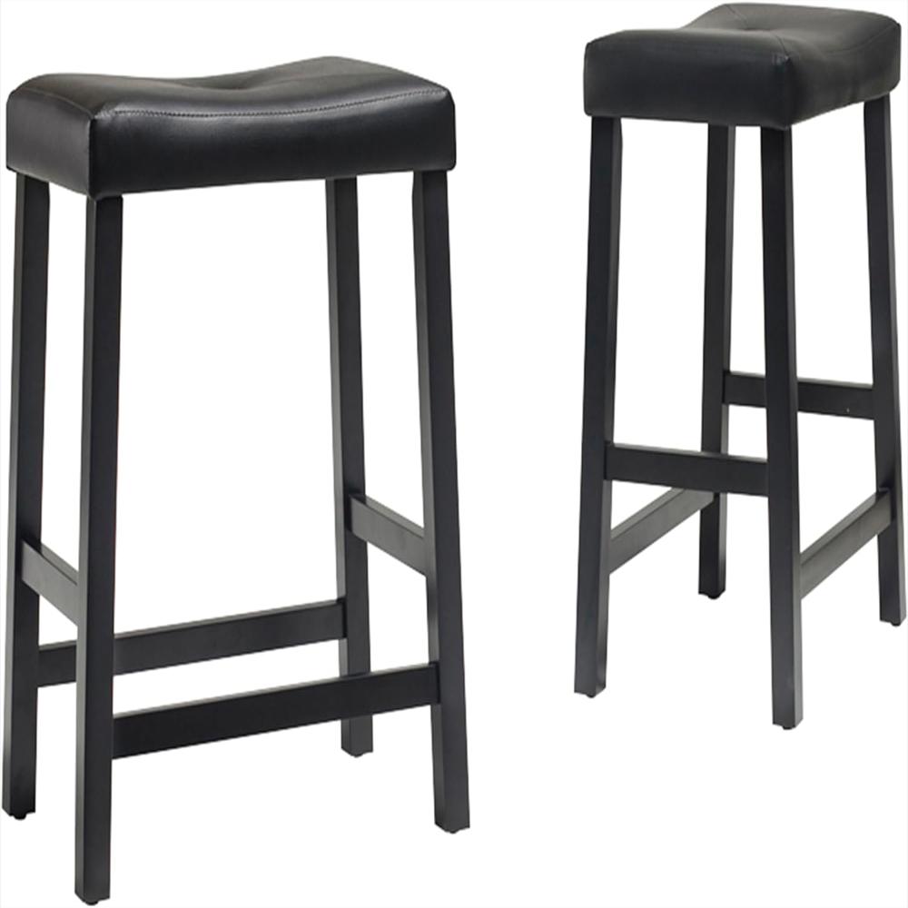 Taburete De Bar Crosley Furniture Tapizado Cuero Vegano Negro Altura 60 Cm img #5