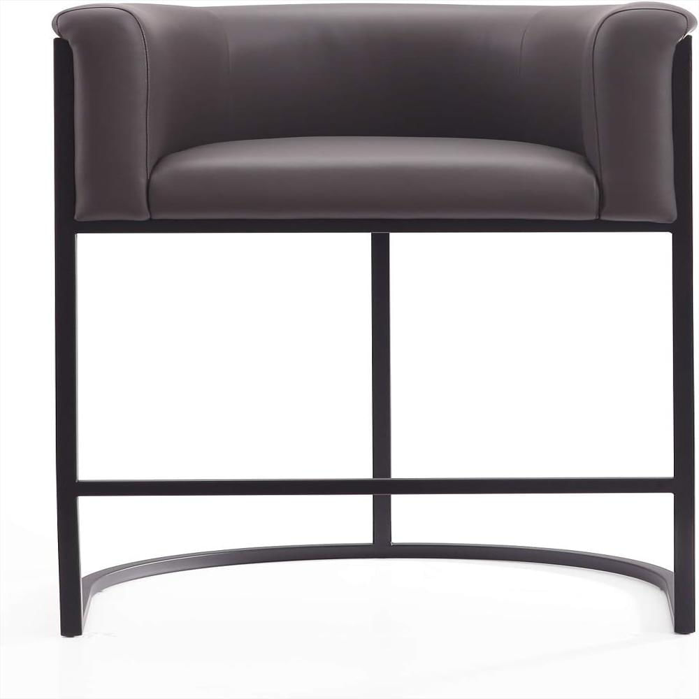 Taburete De Bar Manhattan Comfort Tapicería Imitación Cuero Reposapiés Metálico Acolchado Grueso img #1