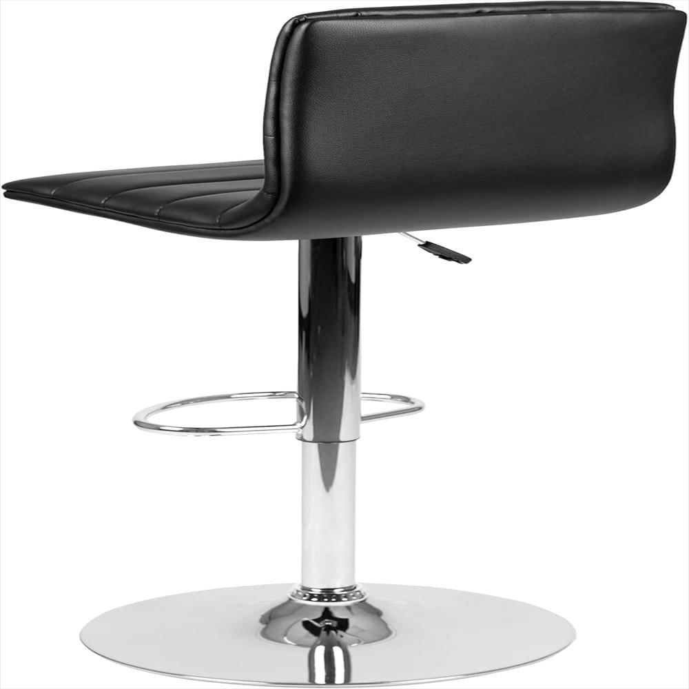 Silla De Bar Flash Furniture Ajustable Vinilo Negro Base Cromada img #5