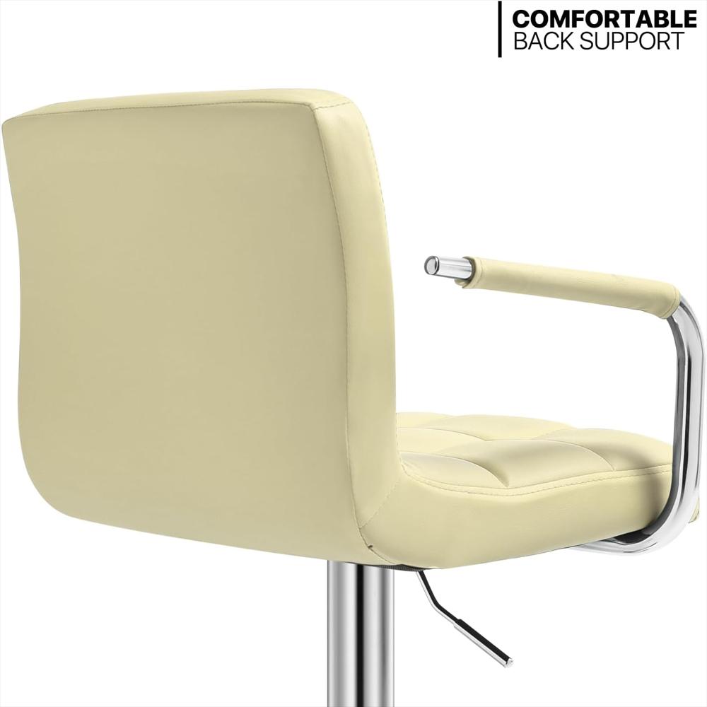 Taburete De Bar Monibloom Giratorio Ajustable Reposabrazos Beige img #5
