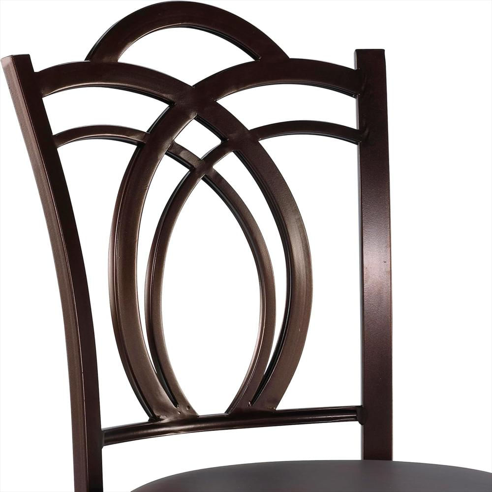 Taburete Giratorio Linon Home Imitación Cuero Espresso 24 Pulgadas img #5