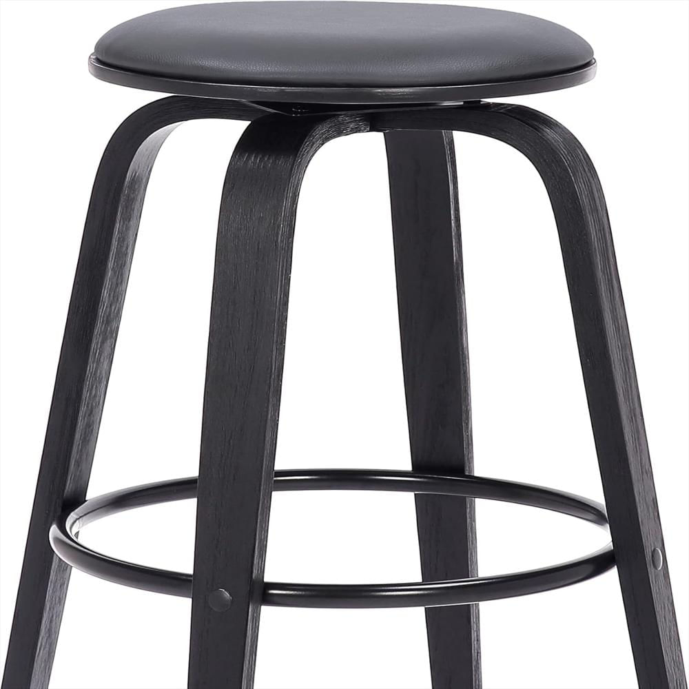 Taburete De Bar Armen Living Piel Sintética Gris Giratorio 76 Cm Sin Respaldo img #5