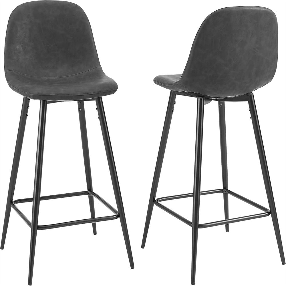 Taburete De Bar Crosley Furniture Tapizado Piel Sintética Negra 2 Piezas img #1