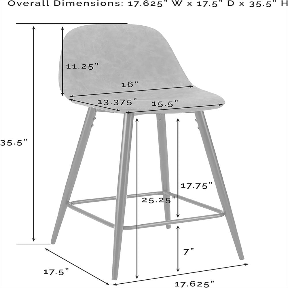 Taburete De Bar Crosley Furniture Tapizado Piel Sintética Negra 2 Piezas img #3