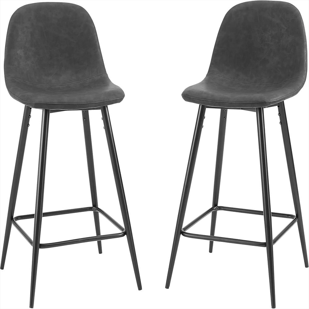 Taburete De Bar Crosley Furniture Tapizado Piel Sintética Negra 2 Piezas img #4