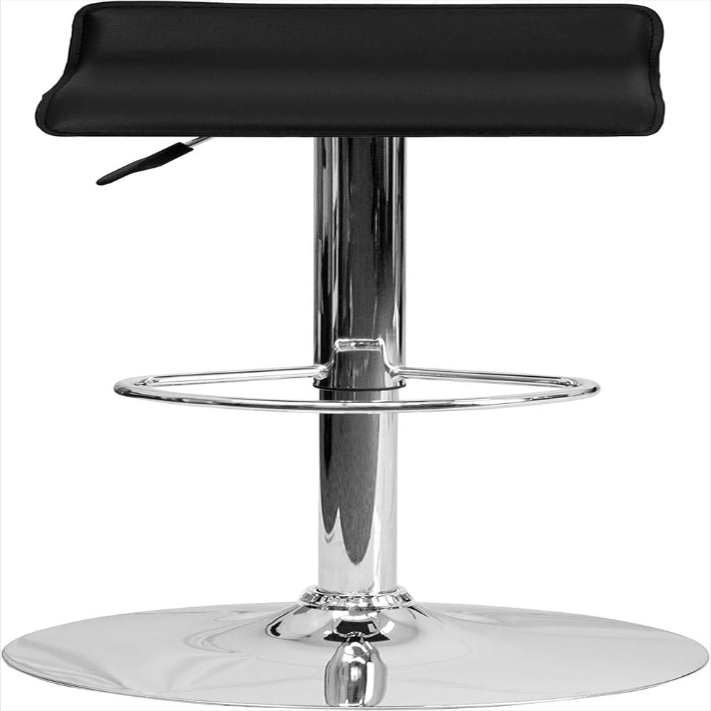 Taburete Alto Flash Furniture Vinilo Negro Ajustable Base Cromada Paquete De 2 img #5