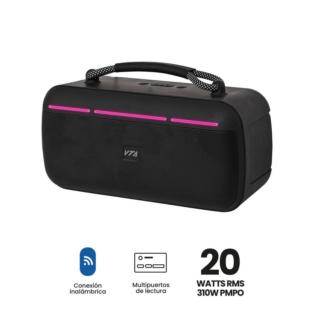 Parlante VTA FONYK 20W Negro TWX, RMS, LECES RGB AUDIO RÍTMICAS img #4