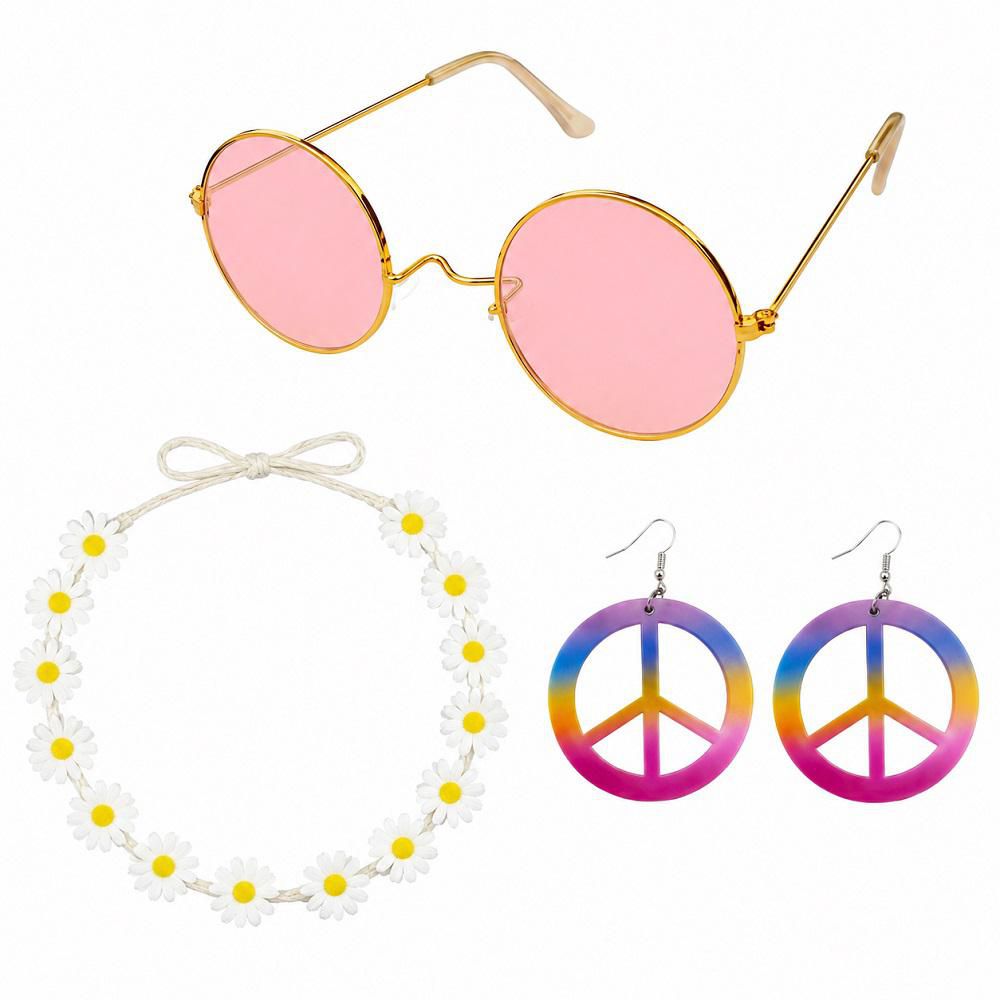 Set Hippie Disfraz Adulto DISCOMER US MARCA EXCLUSIVA LT0146EH img #1