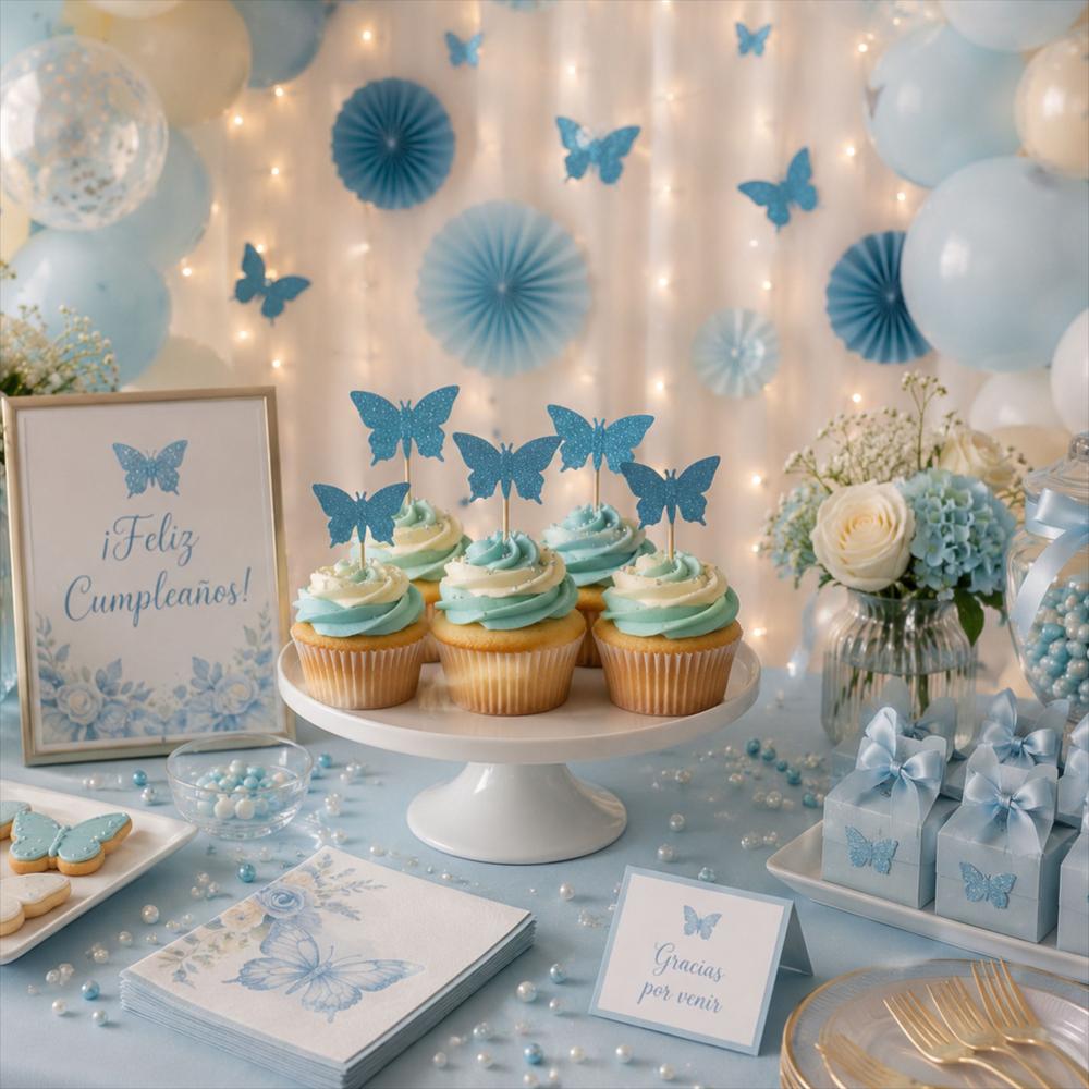 Toppers Para Cupcakes Estilo Mariposa X 12 Und img #3