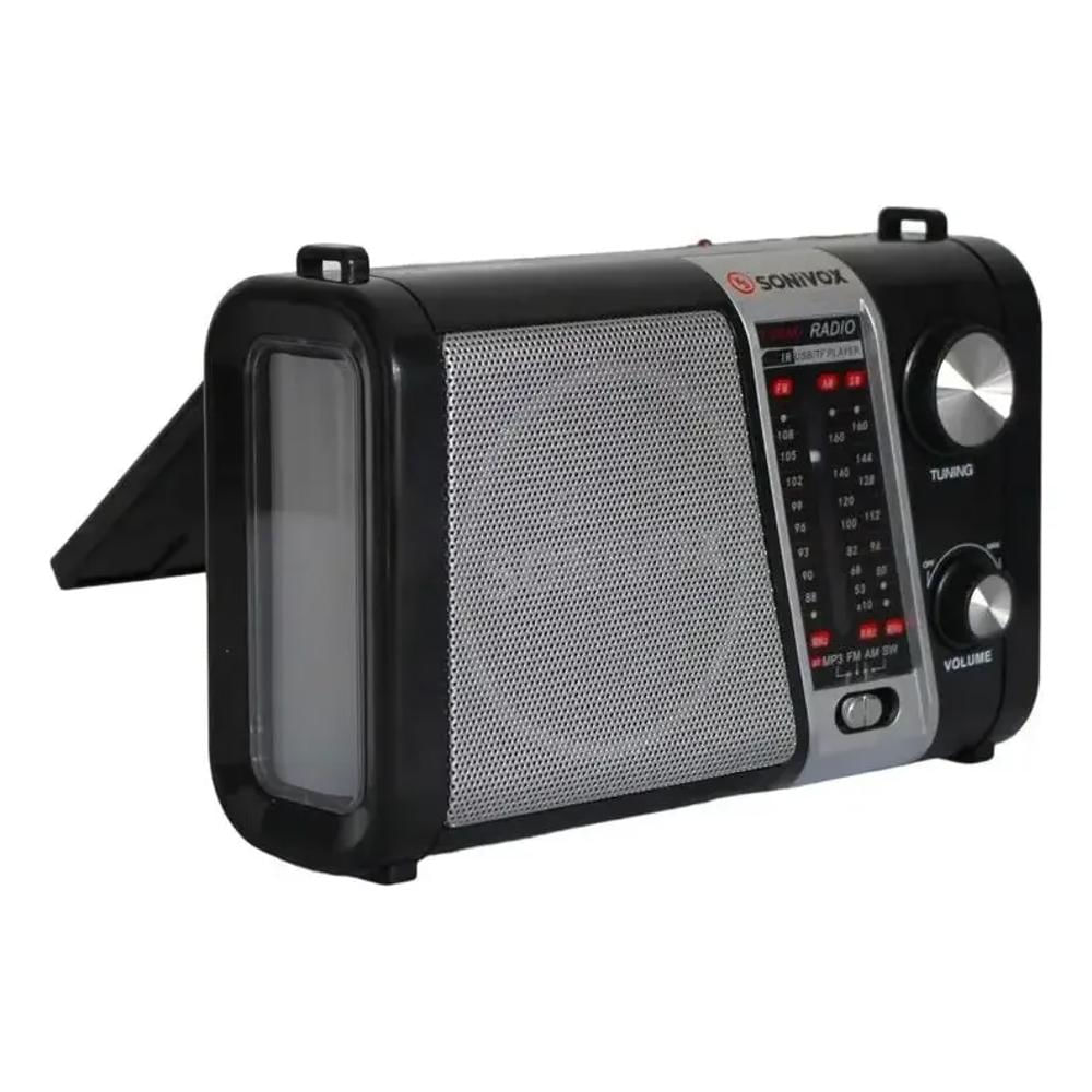Radio Linterna Recargable Portátil Con Panel Solar Control Remoto Am Fm Sw Bluetooth Usb Mp3 Antena img #4