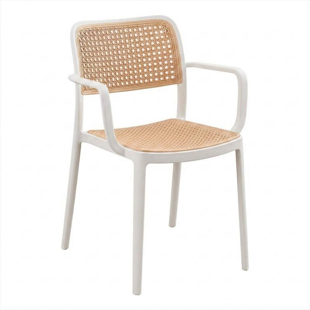 Silla Solea En Polipropileno Cuadrada Color Blanco Con Brazos img #2