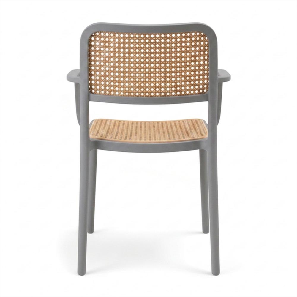 Silla Solea En Polipropileno Cuadrada Color Gris Con Brazos img #4
