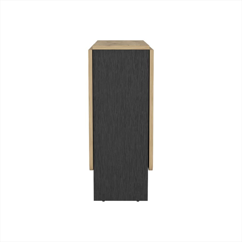 Mesa Auxiliar De Cocina Gateleg Wengue Y Macadamia 60X78.6Cm Rectangular Plegable De Seis Puestos img #2