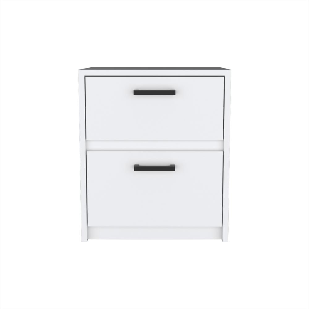 Mesa De Noche Blanco 40X46.5Cm Con Dos Cajones img #1