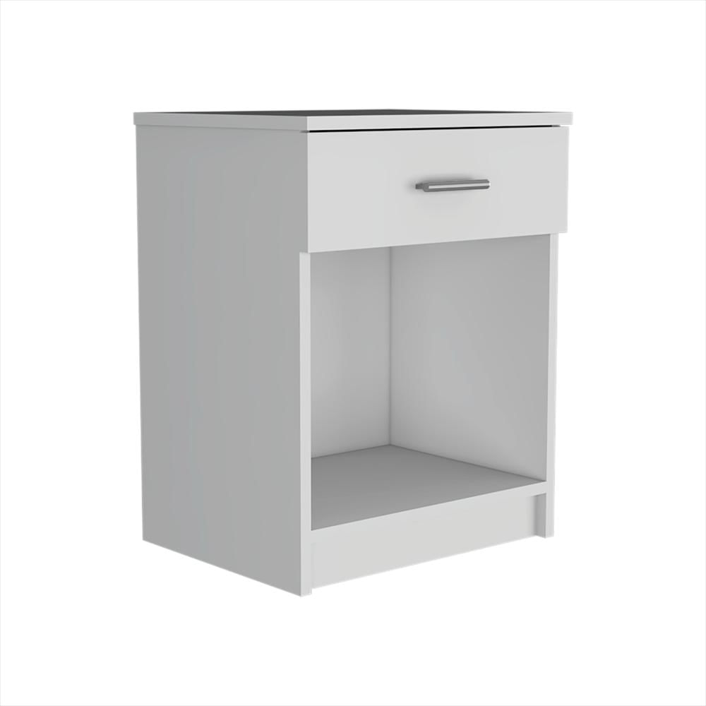 Mesa De Noche Eco Blanco 42.4X55.2Cm Con Un Cajón Y Con Un Compartimiento img #3