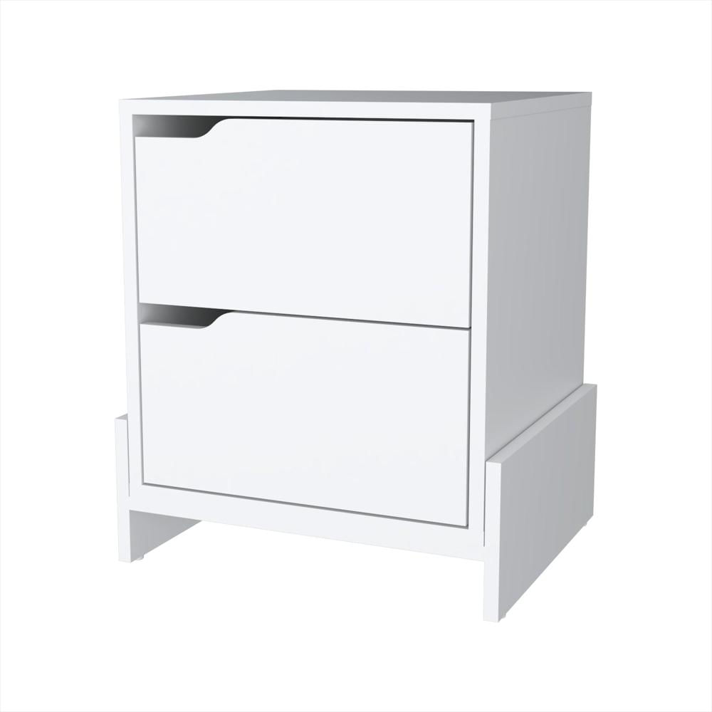 Mesa De Noche Luss Blanco 43X51cm Con Dos Cajones img #1