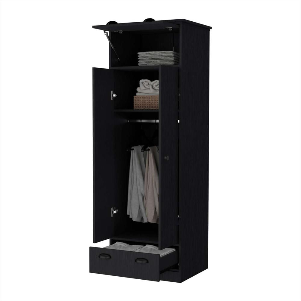Closet Wengue 59X179cm Con 2 Cajones Con 1 Entrepaños img #4