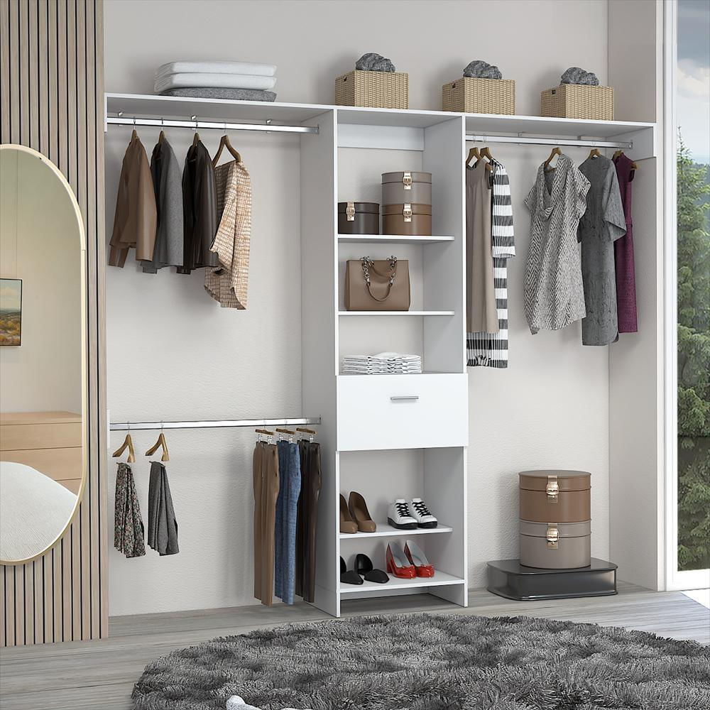Closet Abierto Manchester Blanco 250X210.6Cm Con Un Cajón img #5