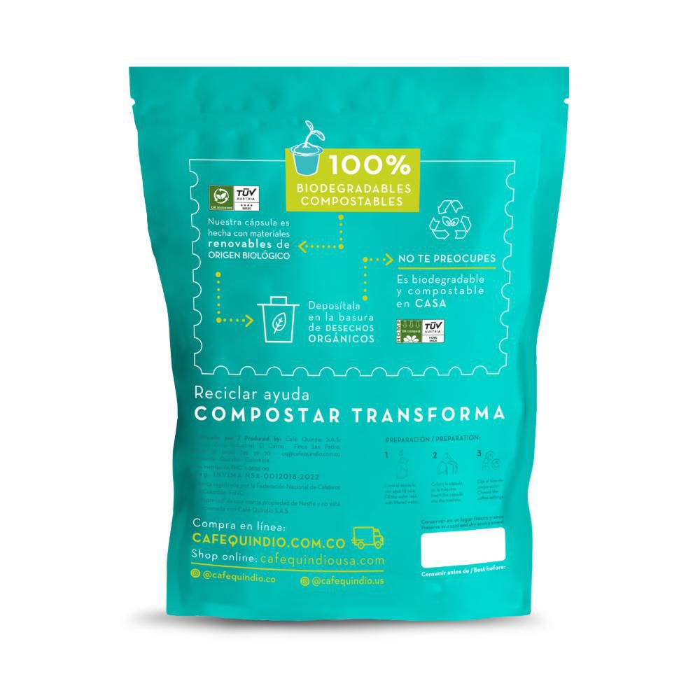Cápsulas de café CAFE QUINDIO descafeinado (50  gr) img #2