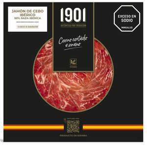 Jamón 1901 AUTÉNTICO POR TRADICIÓN de cebo ibérico Tabla (100 gr)