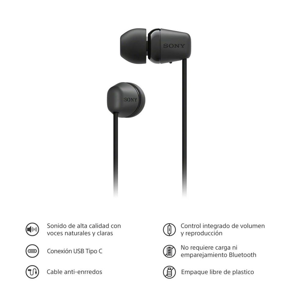 Audifonos Alámbricos SONY In Ear IEREX15C/B NEGRO img #2