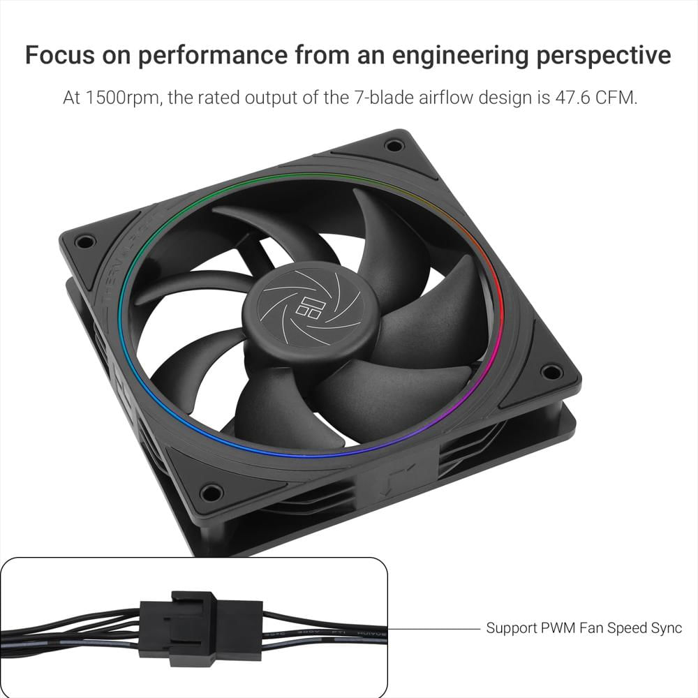 Ventilador Thermalright 12 Cm Pwm Efecto Argb 1500 Rpm Refrigeración Pc img #3