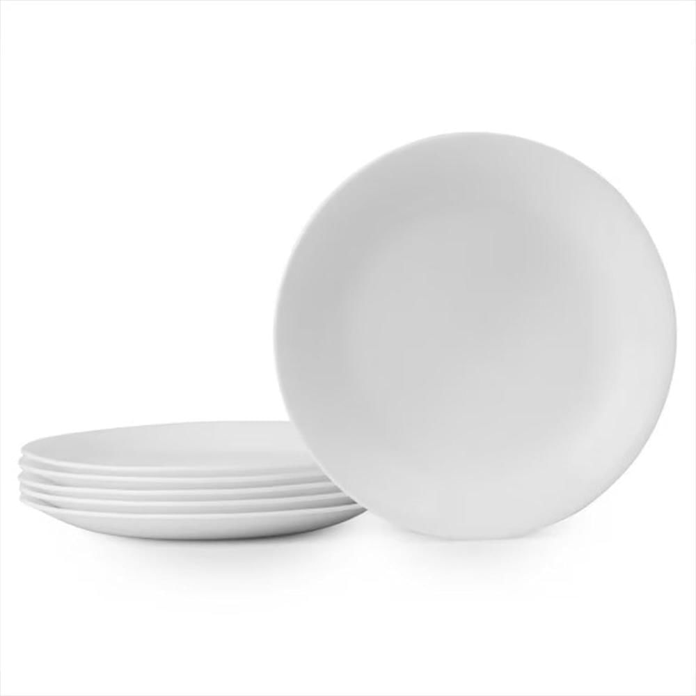 Plato Corelle Juego 6 Piezas 22 Cm Vidrio Vitrelle Blanco Resistente Y Apilable img #1